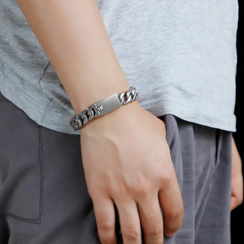 Stainless Steel Punk Rock Curb Link Bracelet