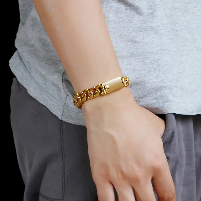 Stainless Steel Punk Rock Curb Link Bracelet