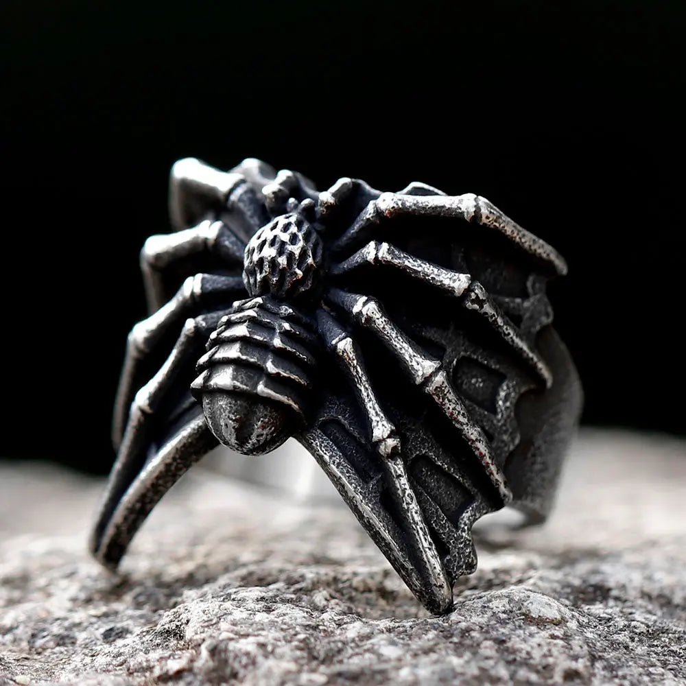 Stereoscopic Spider Stainless Steel Ring