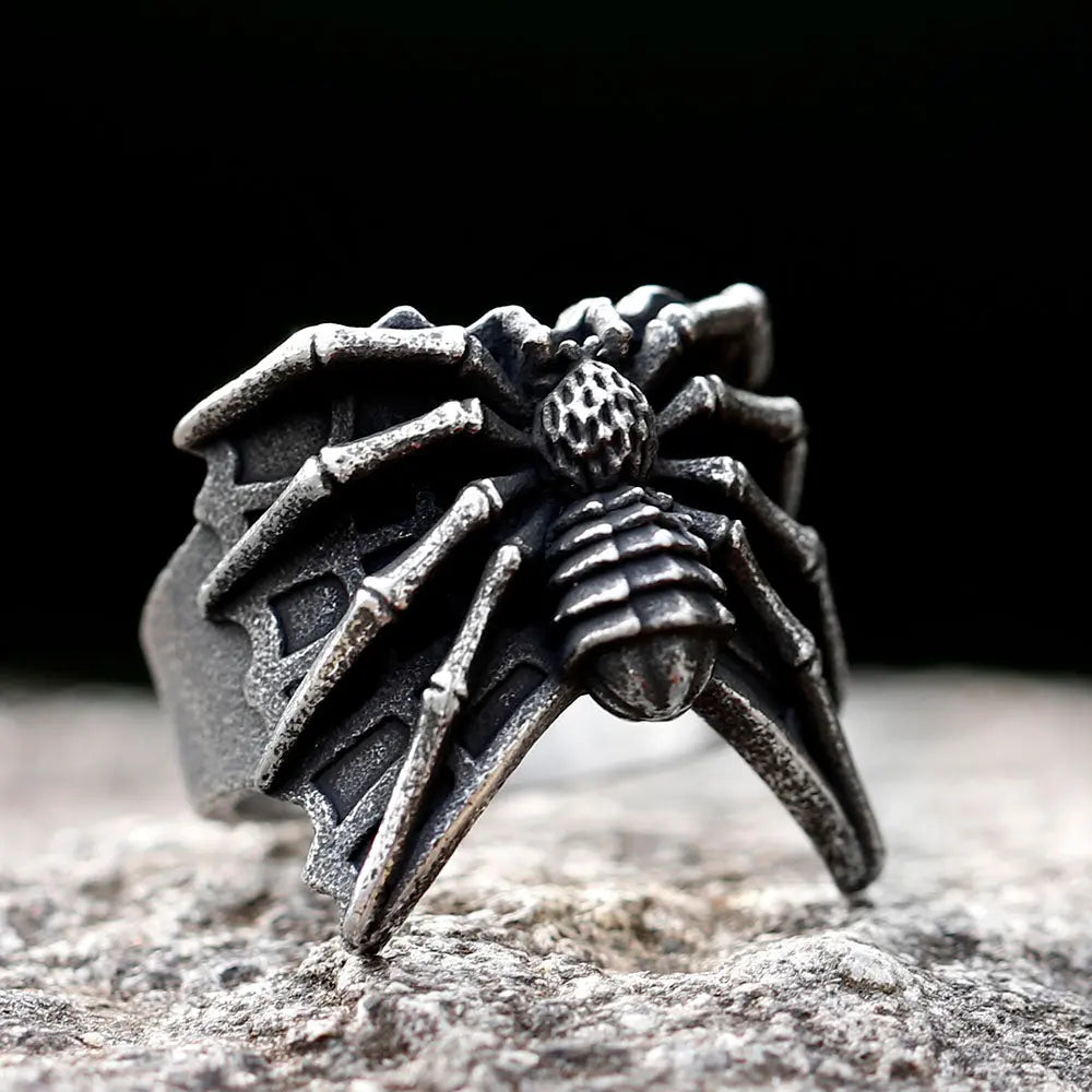Stereoscopic Spider Stainless Steel Ring