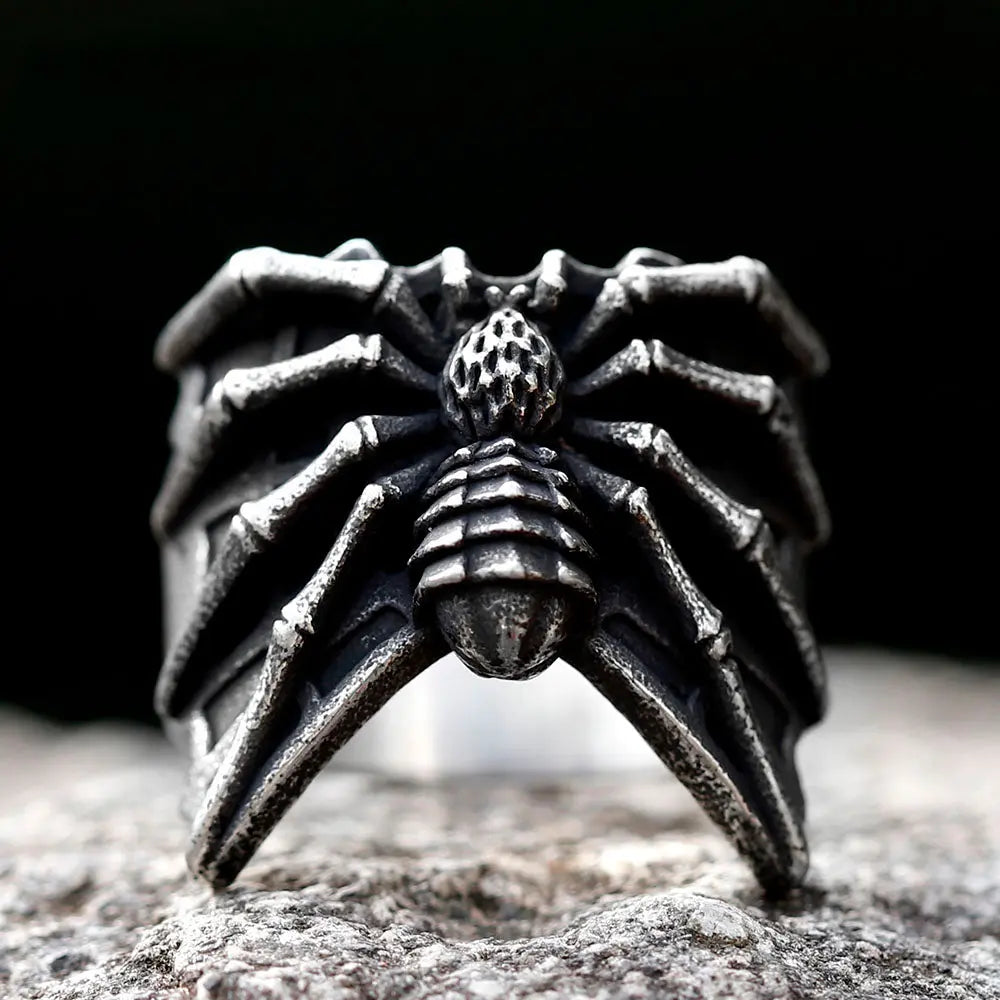Stereoscopic Spider Stainless Steel Ring