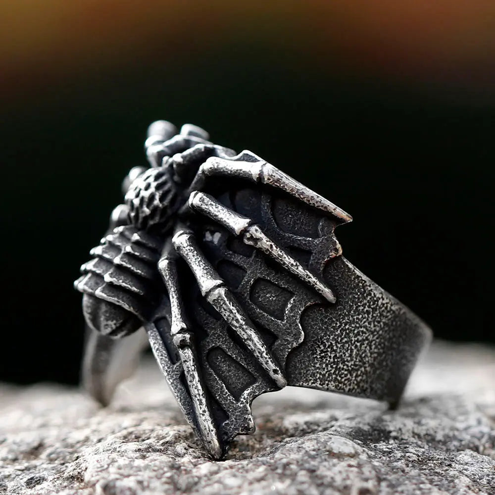 Stereoscopic Spider Stainless Steel Ring