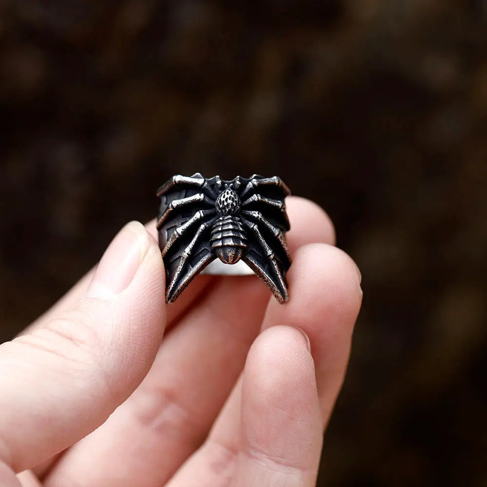 Stereoscopic Spider Stainless Steel Ring