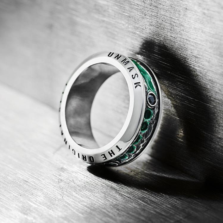 Sterling Silver Emerald Rotating Ring
