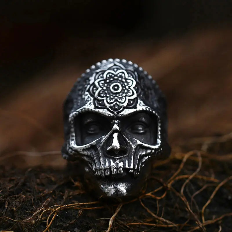 Sugar Skull Stainless Steel Ring