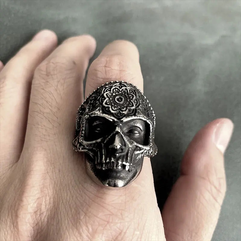 Sugar Skull Stainless Steel Ring