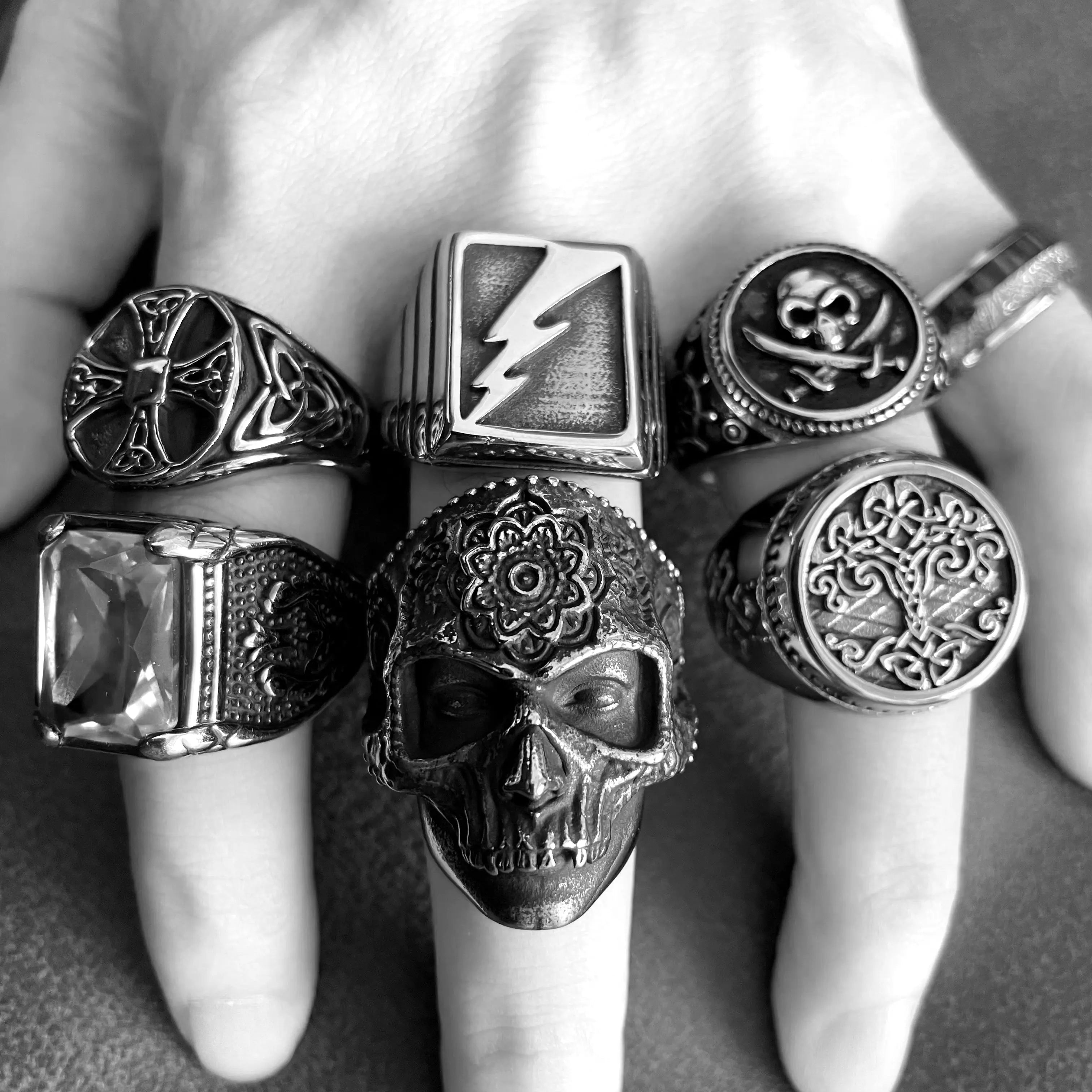 Sugar Skull Stainless Steel Ring