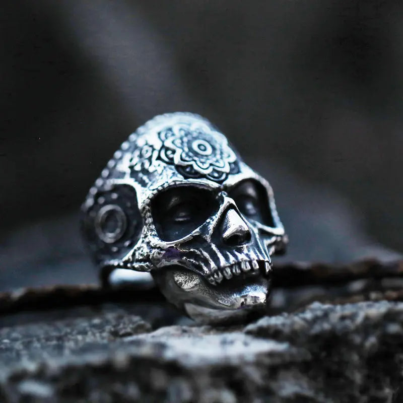 Sugar Skull Stainless Steel Ring