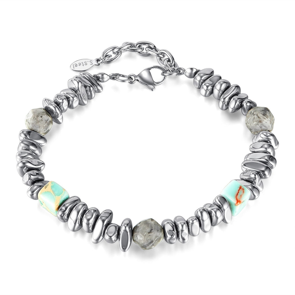 Taihang Stone and Mapstone Inlay Beaded Bracelet