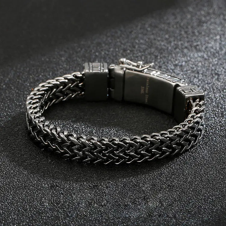 The Ankh Open Box Clasp Stainless Steel Bracelet