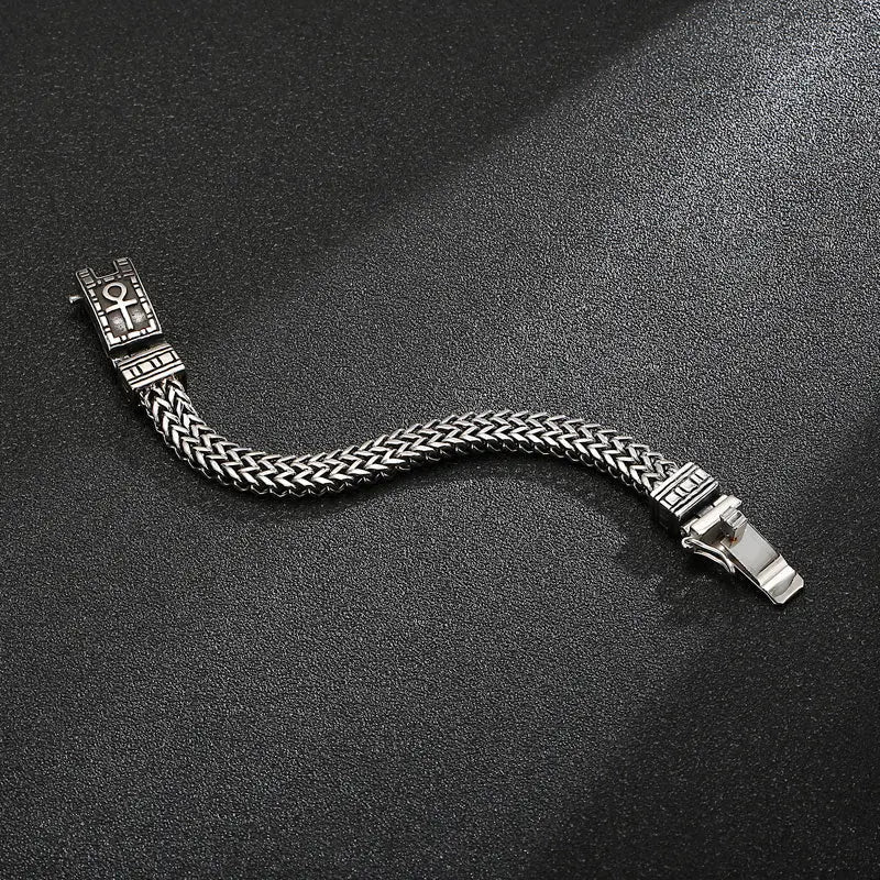 The Ankh Open Box Clasp Stainless Steel Bracelet