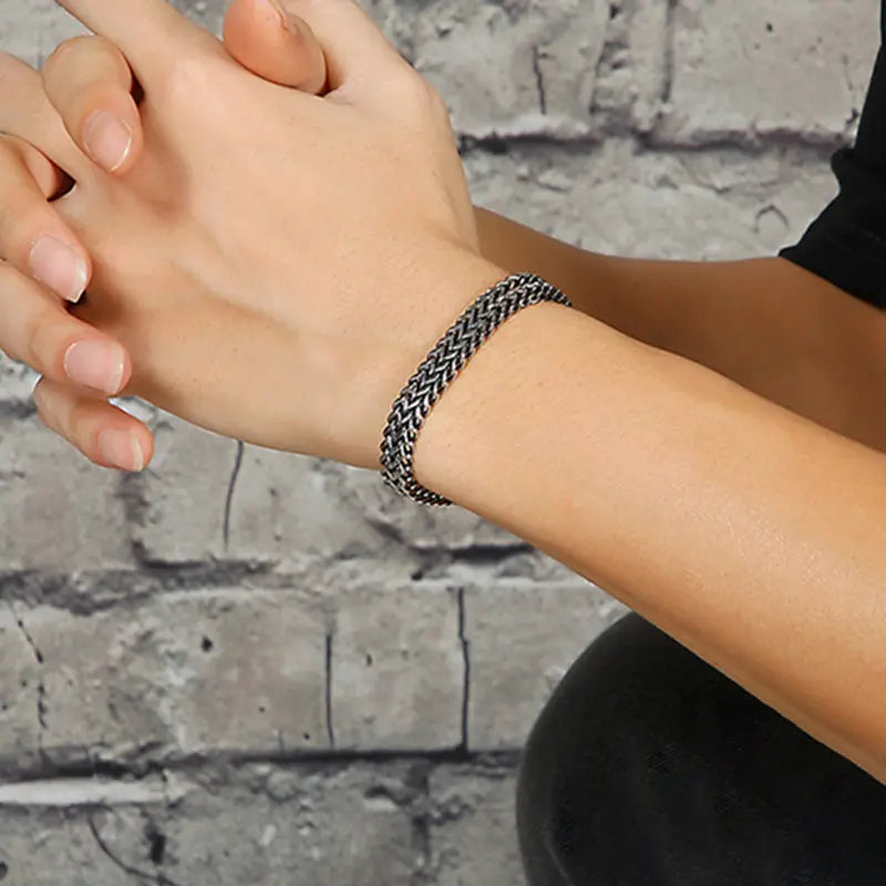 The Ankh Open Box Clasp Stainless Steel Bracelet