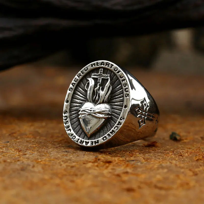 The Sacred Heart Stainless Steel Ring