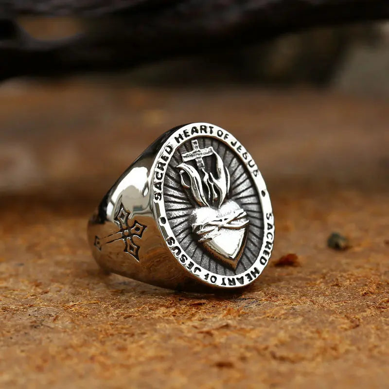 The Sacred Heart Stainless Steel Ring