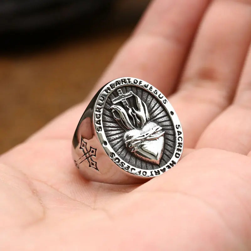 The Sacred Heart Stainless Steel Ring