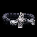 Thor's Hammer Braided Rope Viking Bracelet