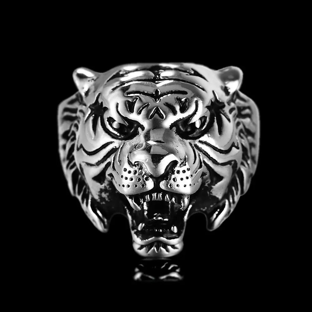 Tiger Head Stainless Steel Ring