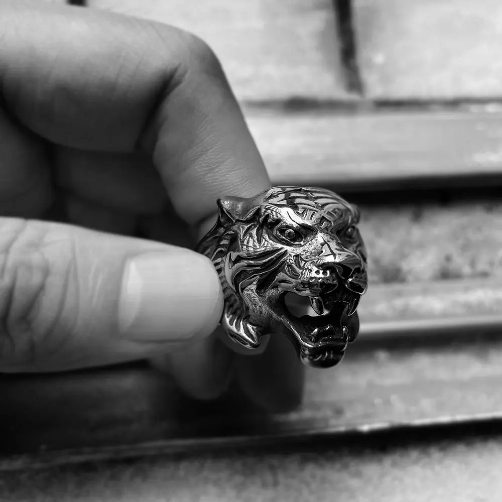 Tiger Head Stainless Steel Ring