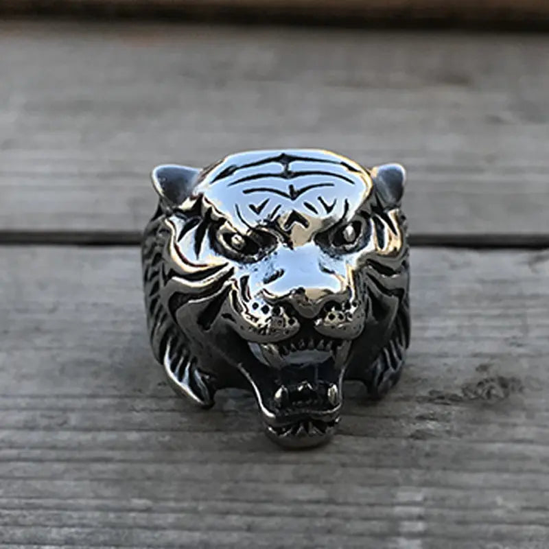 Tiger Head Stainless Steel Ring