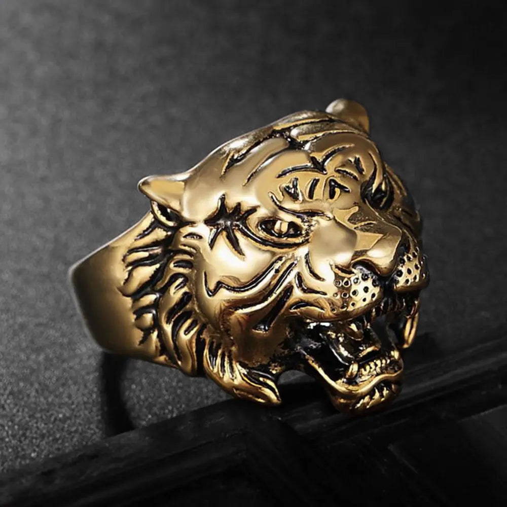 Tiger Head Stainless Steel Ring
