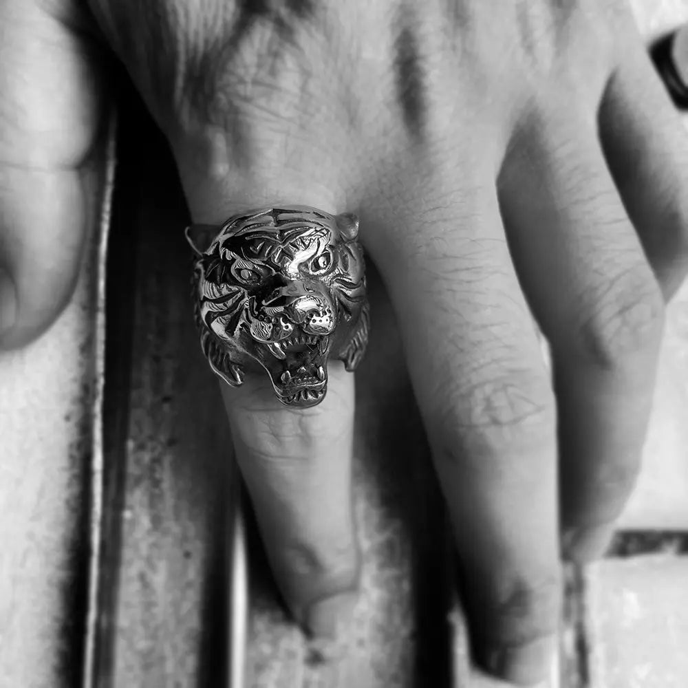Tiger Head Stainless Steel Ring