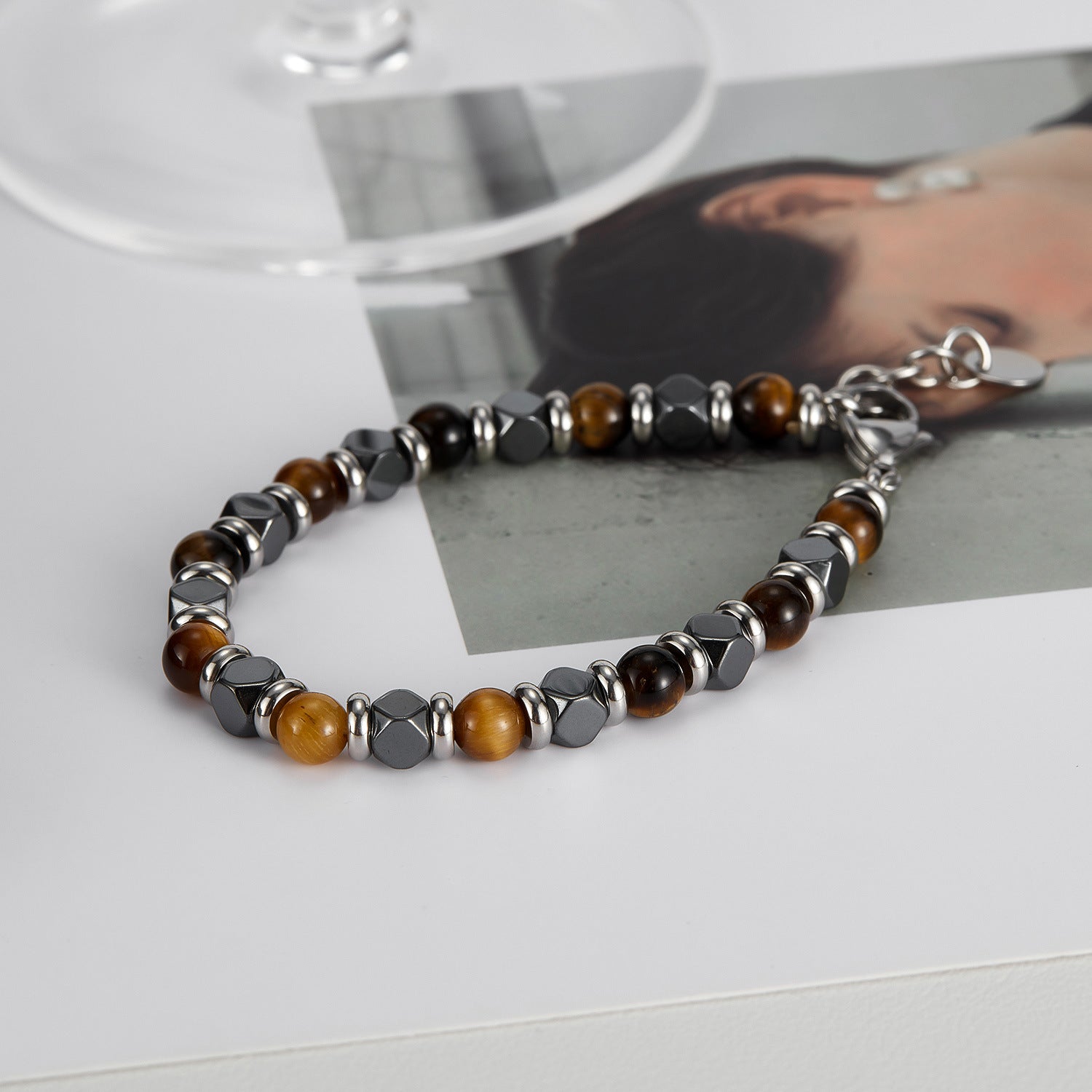Tiger's Eye Hematite Beaded Bracelet