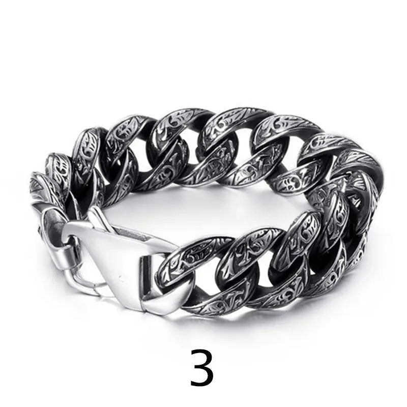 Totem Pattern Cuban Bracelet