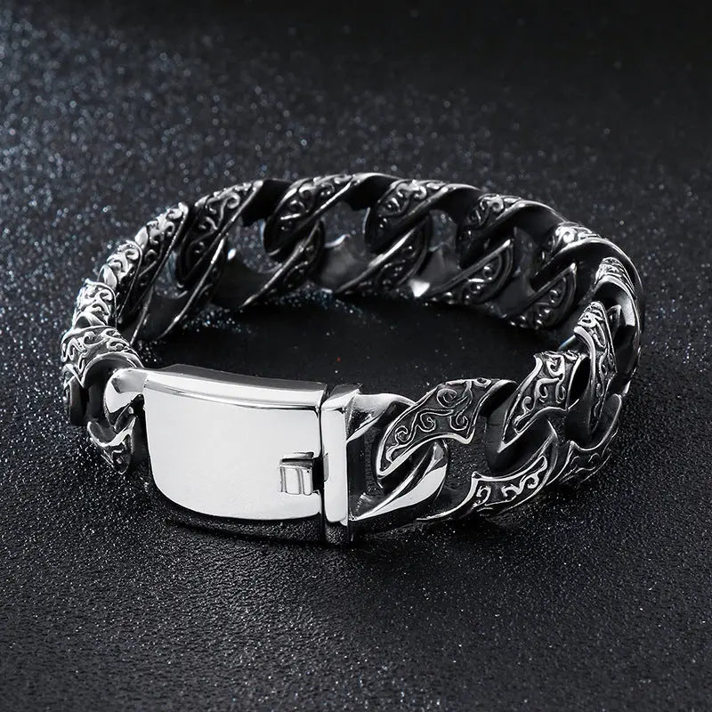 Totem Pattern Cuban Bracelet