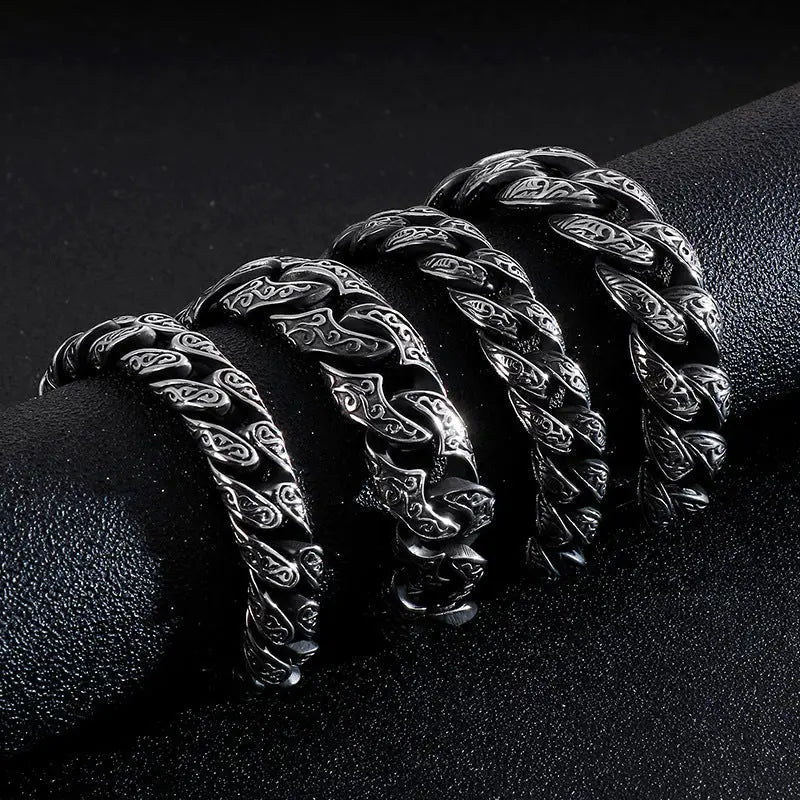 Totem Pattern Cuban Bracelet