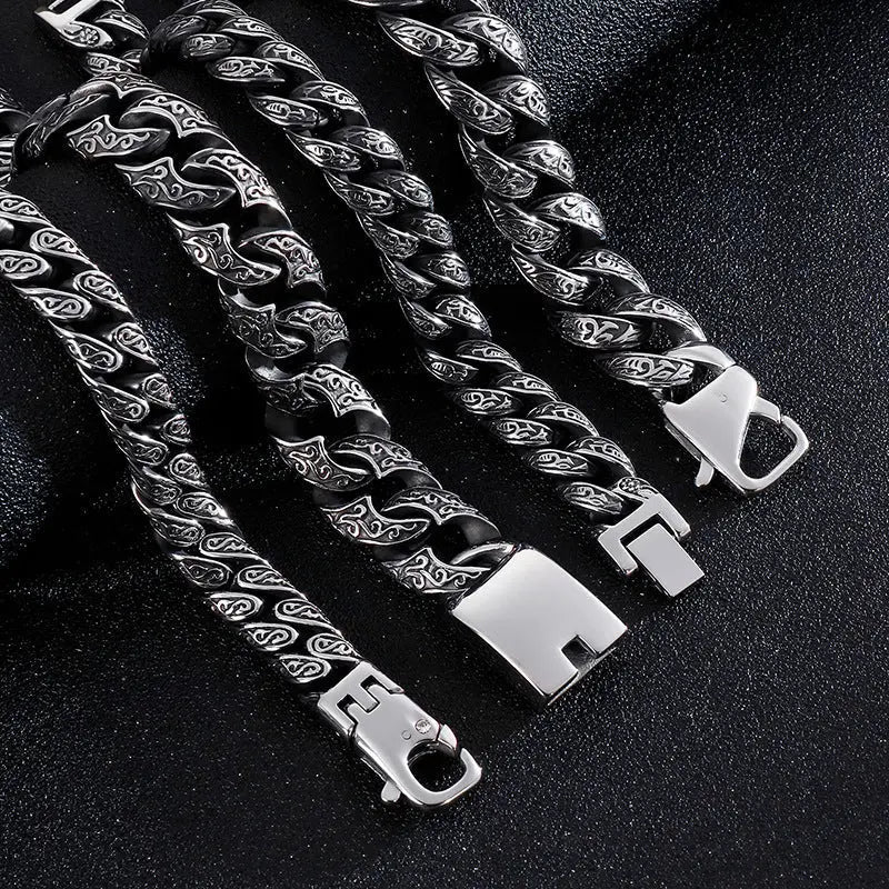 Totem Pattern Cuban Bracelet