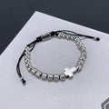 Trendy Black Cord Cross Bead Bracelet