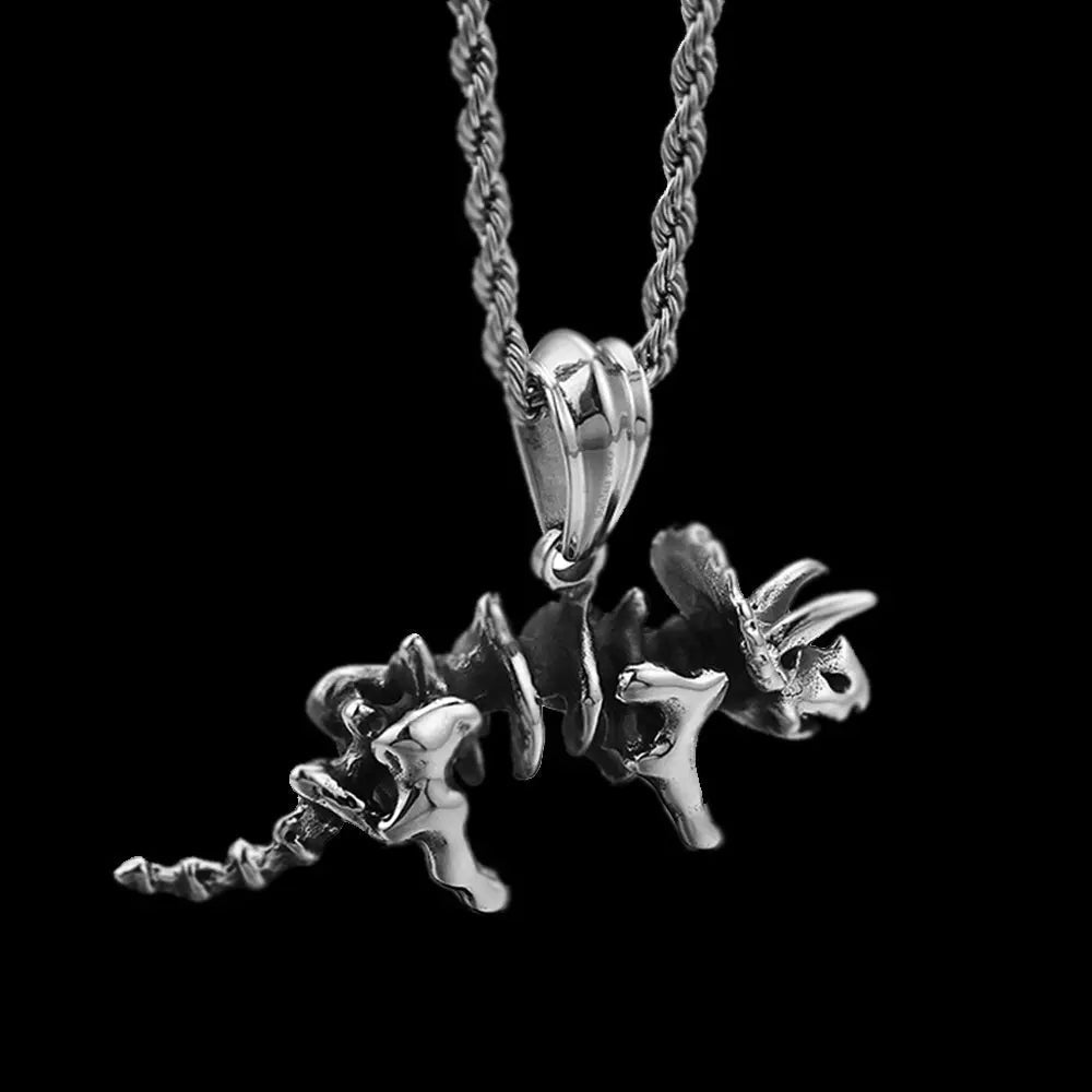 Triceratops Dinosaur Stainless Steel Pendant