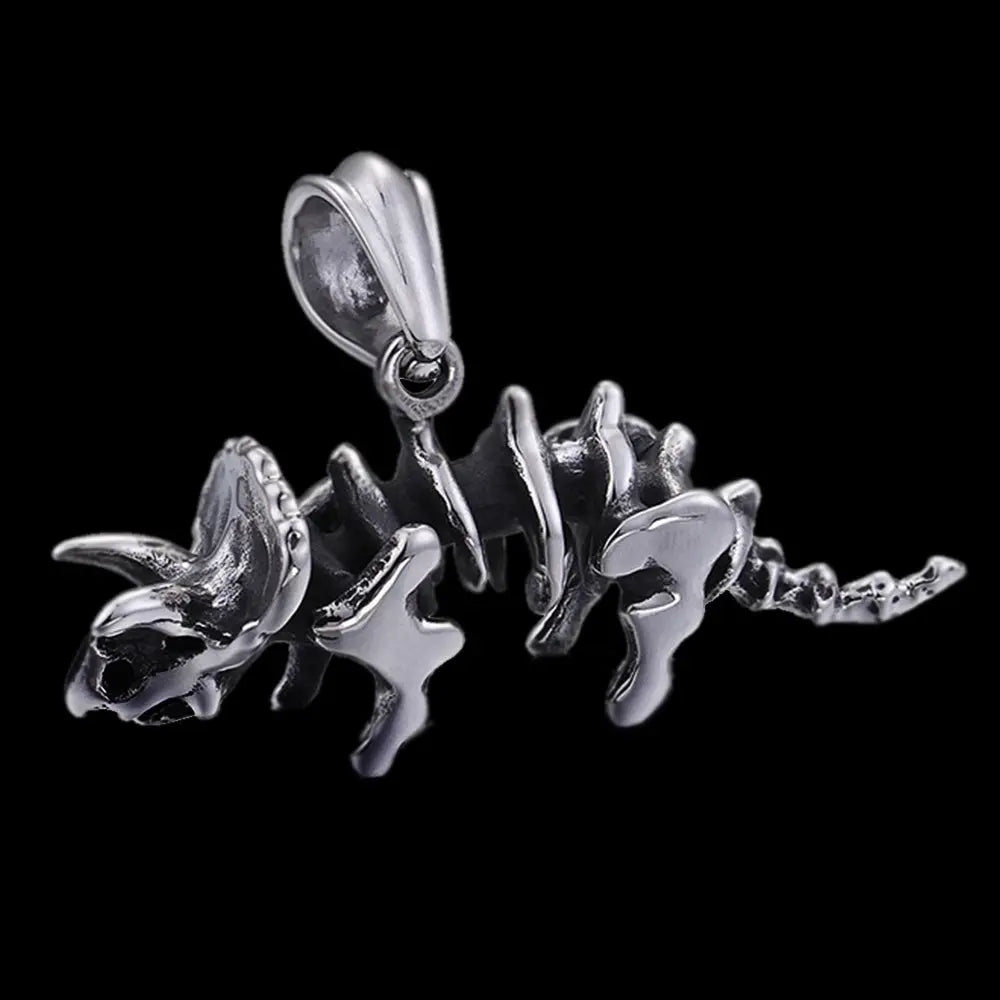 Triceratops Dinosaur Stainless Steel Pendant