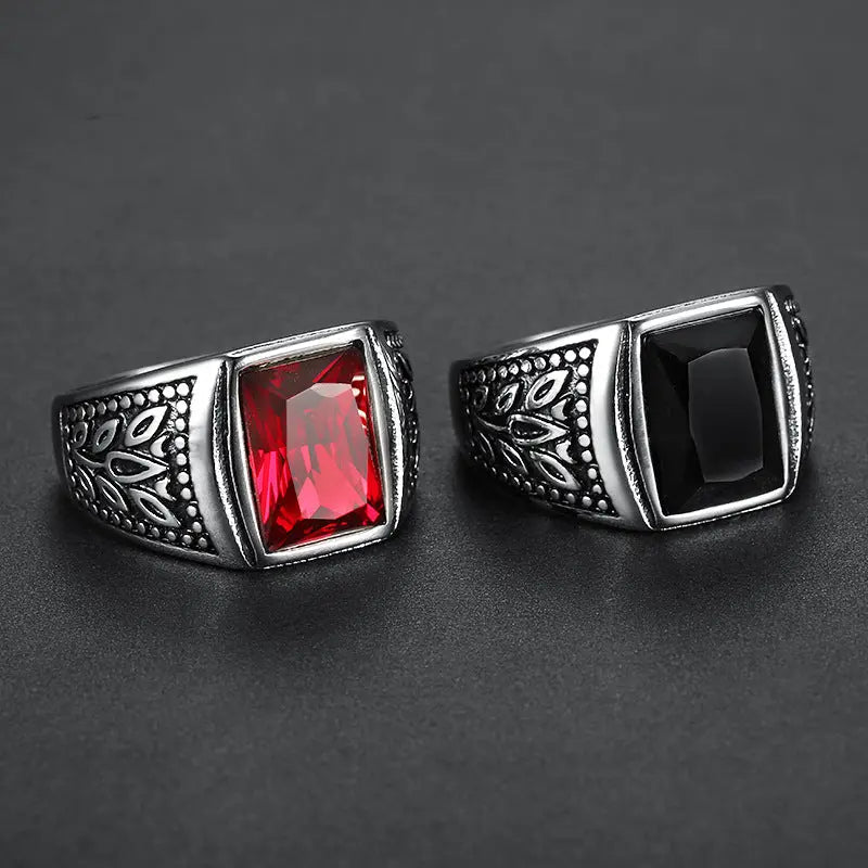 Tulip Gemstone Stainless Steel Ring