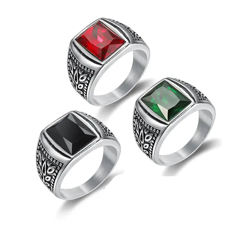 Tulip Gemstone Stainless Steel Ring