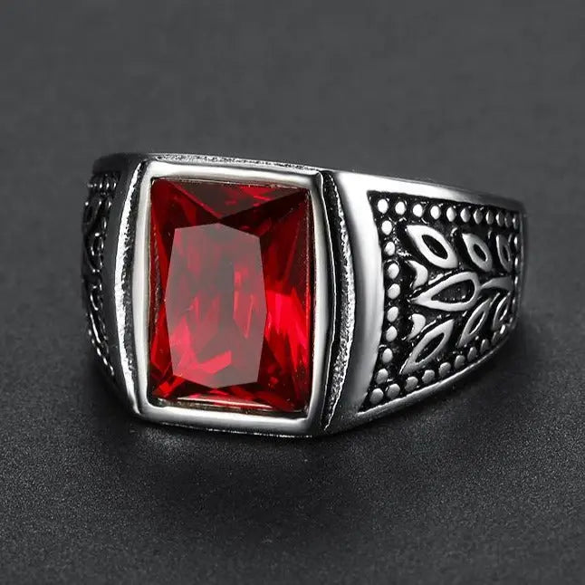 Tulip Gemstone Stainless Steel Ring