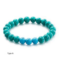Turquoise Round Bead Stretchable Bracelet