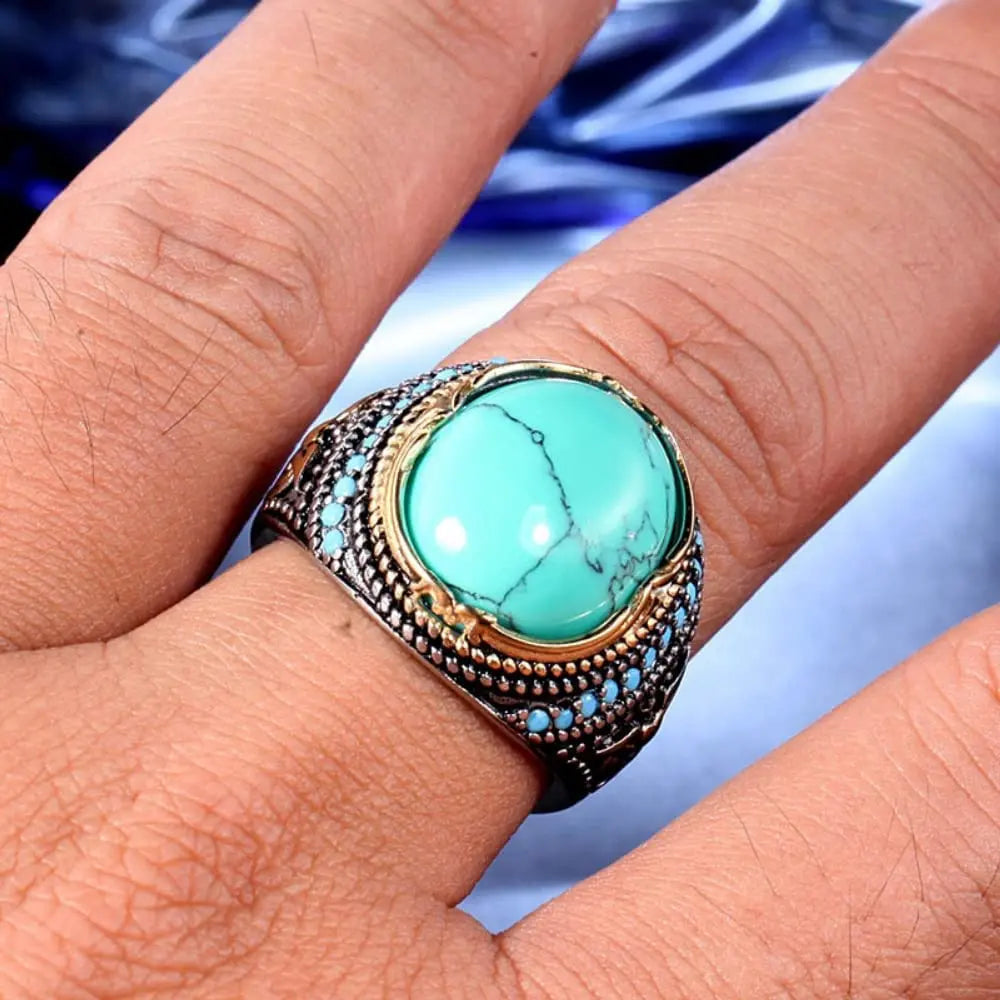 Turquoise Stainless Steel Ring