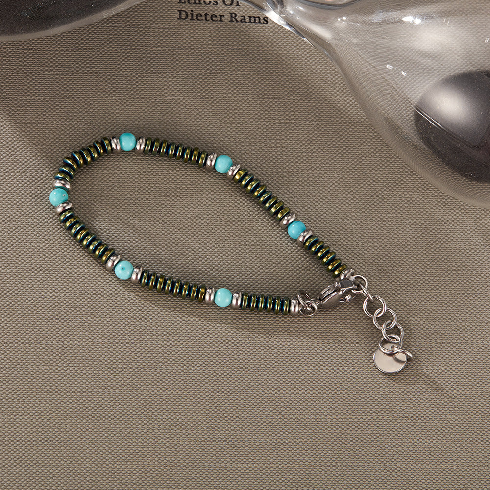 Turquoise and Lapis Lazuli Beaded Bracelet