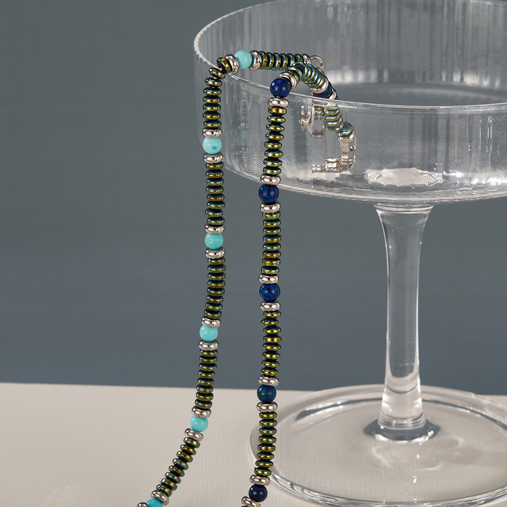 Turquoise and Lapis Lazuli Beaded Bracelet