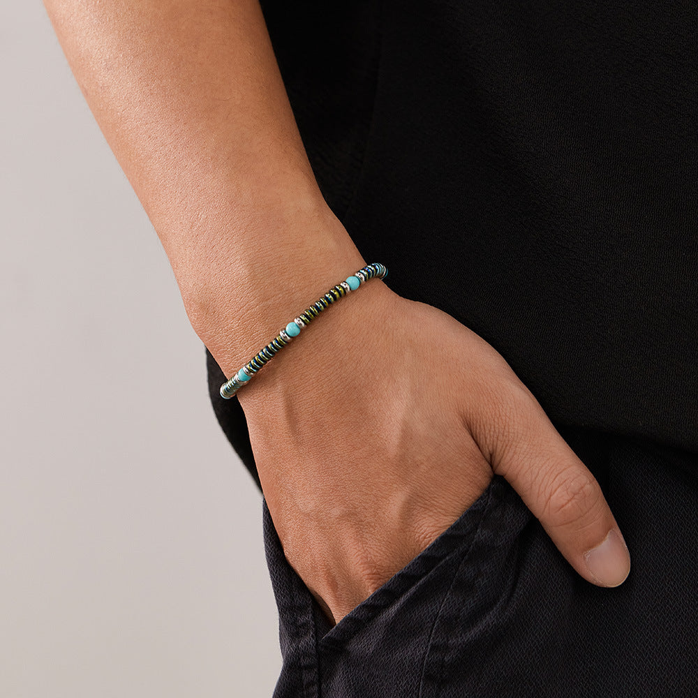 Turquoise and Lapis Lazuli Beaded Bracelet