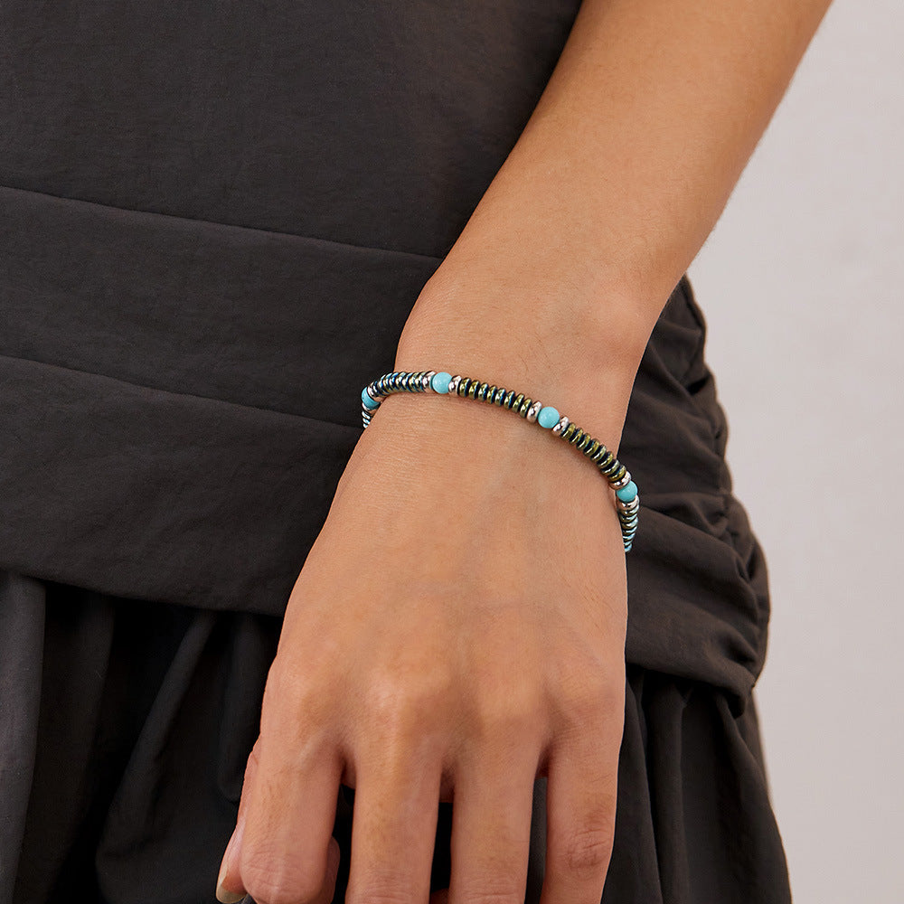 Turquoise and Lapis Lazuli Beaded Bracelet
