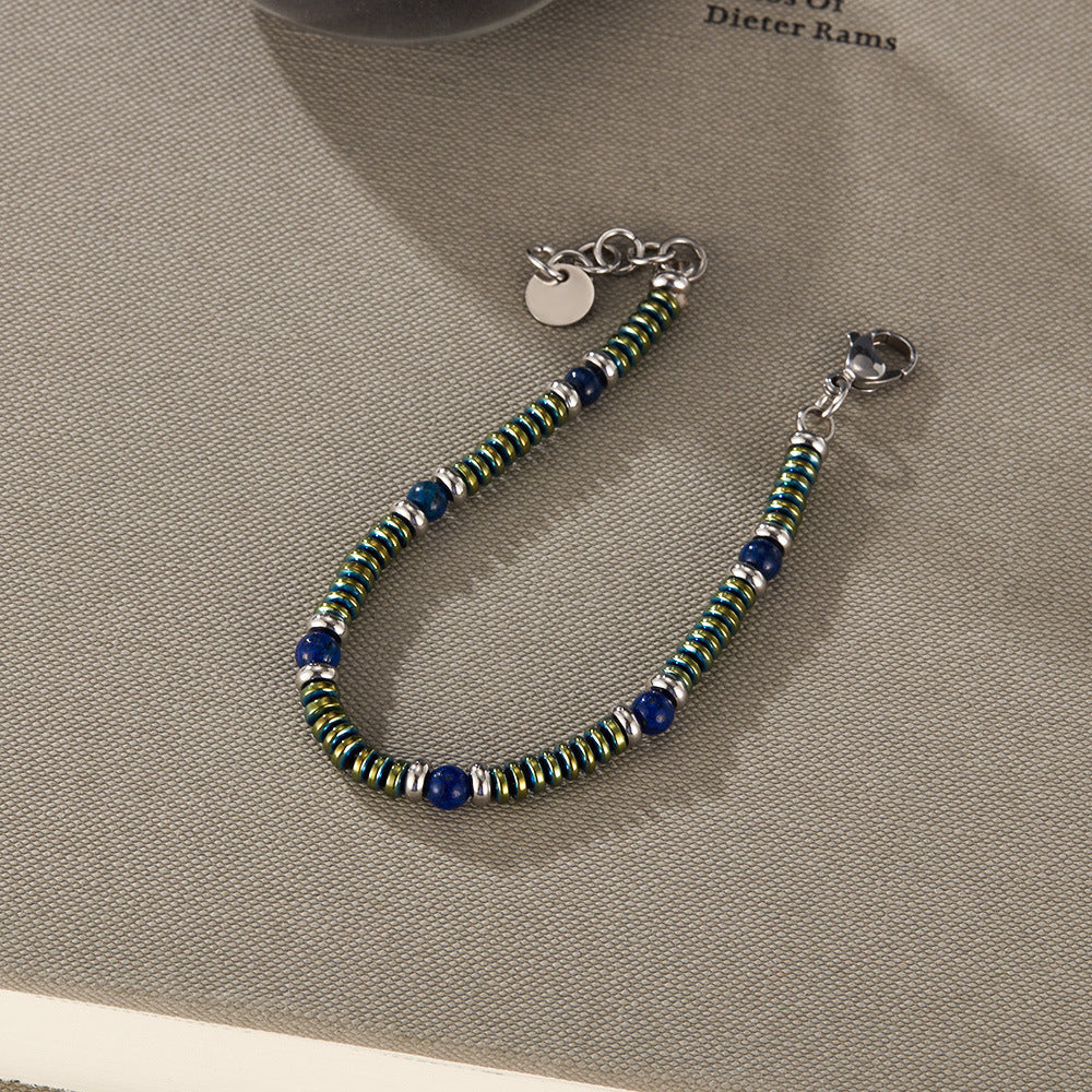 Turquoise and Lapis Lazuli Beaded Bracelet