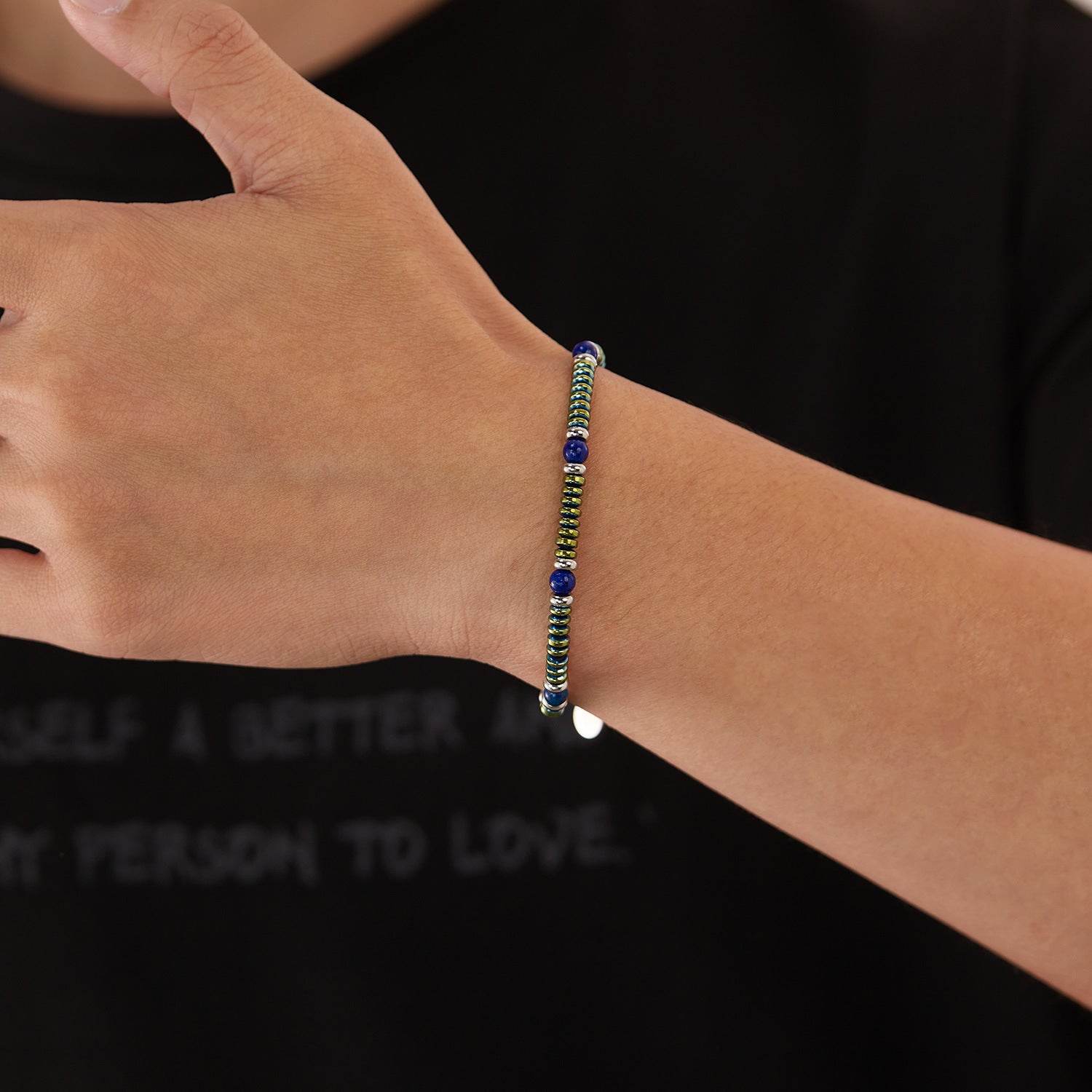 Turquoise and Lapis Lazuli Beaded Bracelet