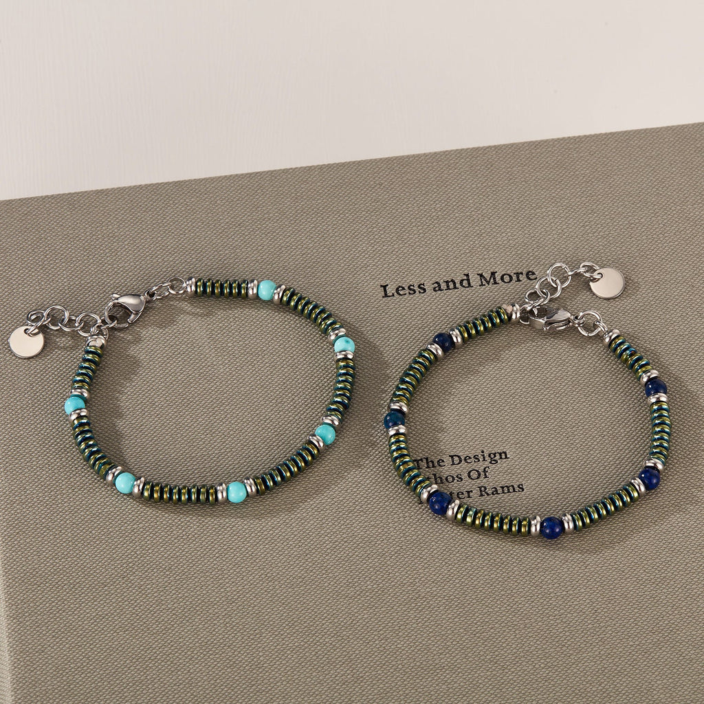 Turquoise and Lapis Lazuli Beaded Bracelet