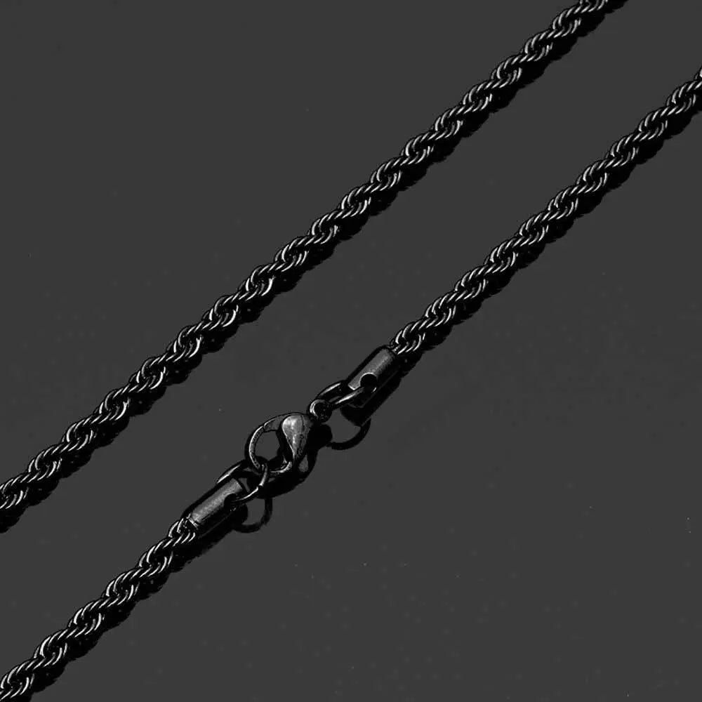Twisted Stainless Steel Rope Chain-Black
