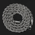 Twisted Stainless Steel Rope Chain-Silver