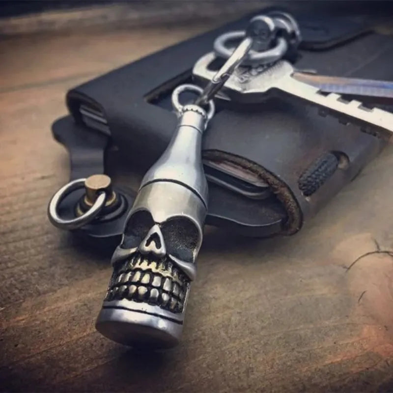 Bottle Shark Skull Keychain