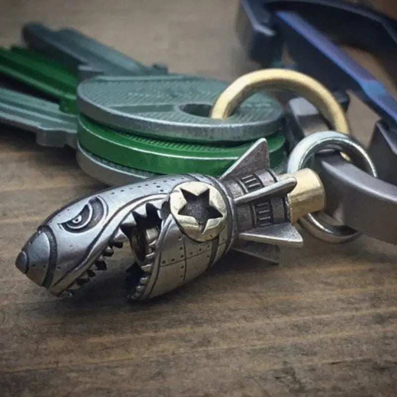 Bottle Shark Skull Keychain