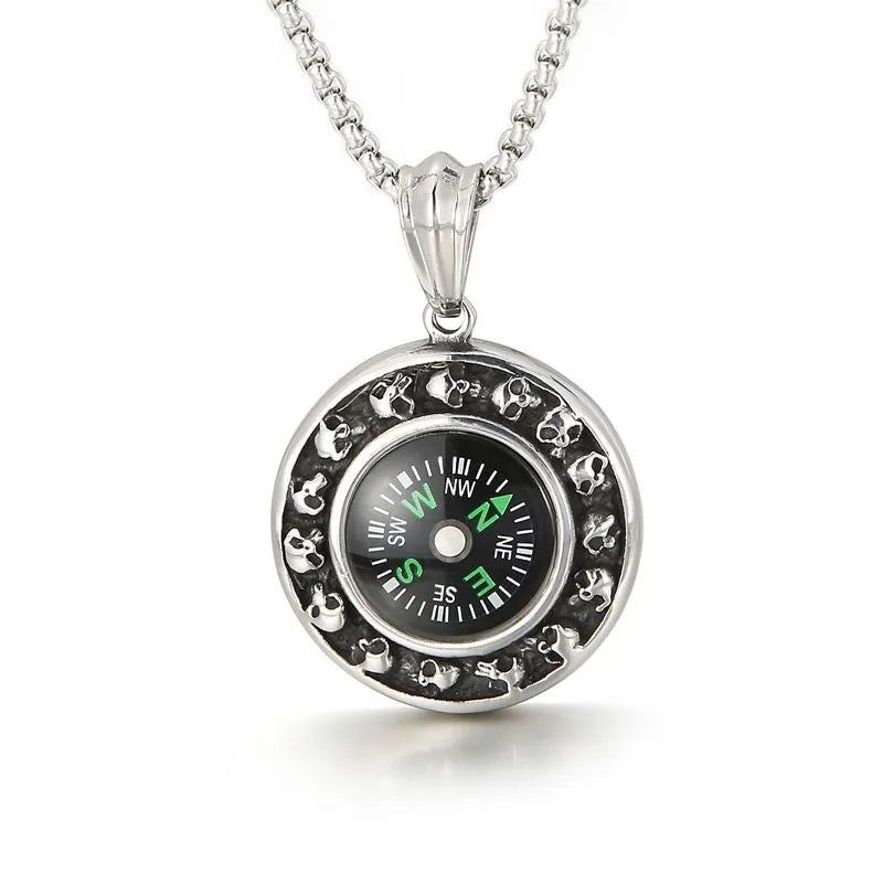 Creative Compass Skull Pendant